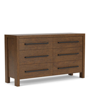 Davie 6-Drawer Dresser - Whiskey Barrel Oak