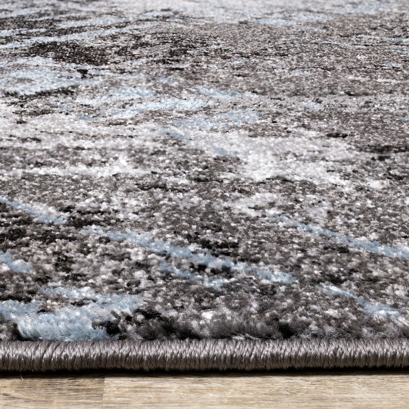 Dawn 7'10" x 10'6"" Worn Crosshatch Area Rug - Grey, Blue