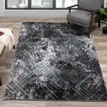 Dawn 7'10" x 10'6"" Worn Crosshatch Area Rug - Grey, Blue