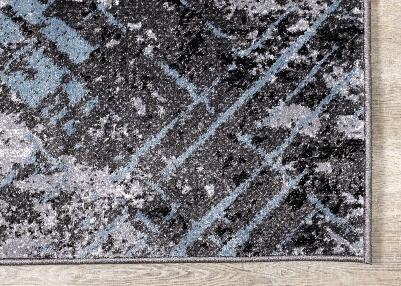 Dawn 7'10" x 10'6"" Worn Crosshatch Area Rug - Grey, Blue