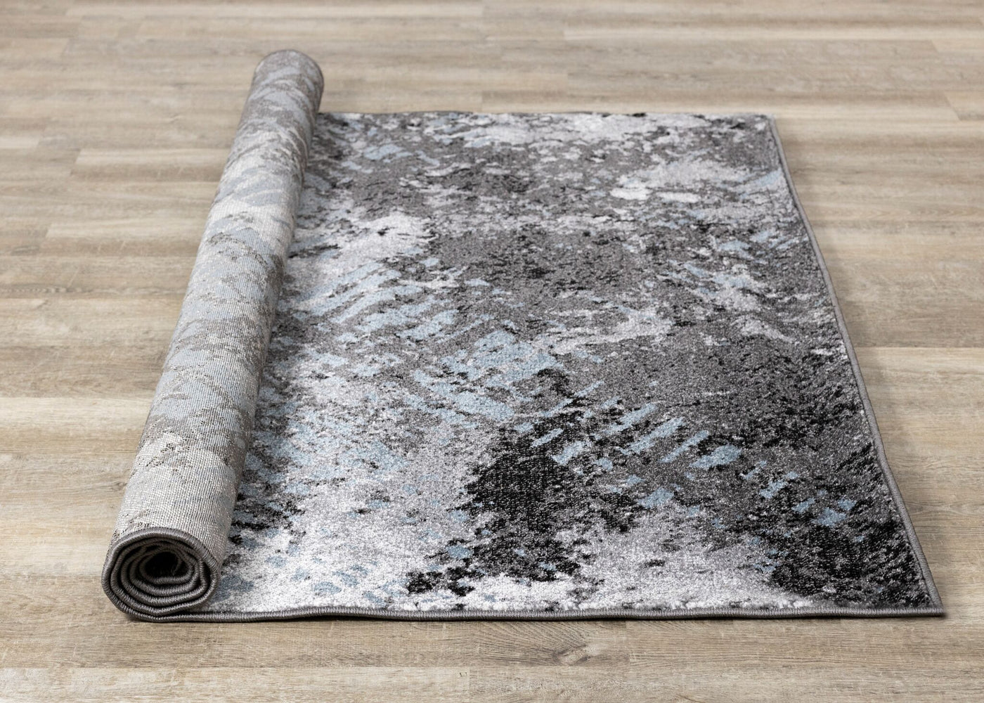 Dawn 7'10" x 10'6"" Worn Crosshatch Area Rug - Grey, Blue