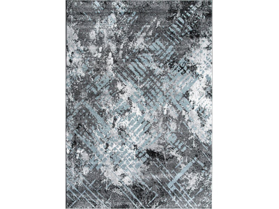 Dawn 5'3" x 7'7" Worn Crosshatch Area Rug - Grey, Blue