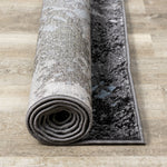 Dawn 7'10" x 10'6"" Worn Crosshatch Area Rug - Grey, Blue