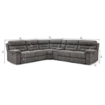 Dawson 6-Piece Power Reclining Sectional with Console - Graphite
