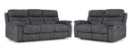 Dawson Power Reclining Sofa and Loveseat Set - Graphite