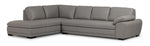 Daytona Leather 2-Piece Sectional with Left-Facing Chaise - Light Grey