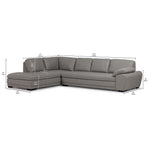 Daytona Leather 2-Piece Sectional with Left-Facing Chaise - Light Grey