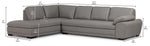 Daytona Leather 2-Piece Sectional with Left-Facing Chaise - Light Grey