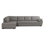 Daytona Leather 2-Piece Sectional with Left-Facing Chaise - Light Grey