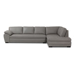 Daytona Leather 2-Piece Sectional with Right-Facing Chaise - Light Grey