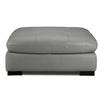 Daytona Leather Ottoman - Light Grey