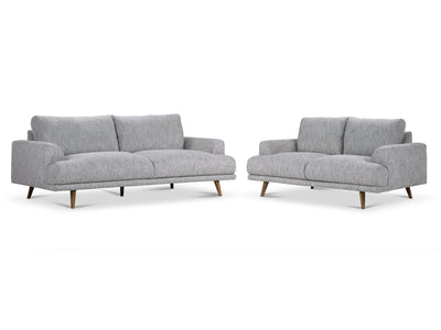 Dianna II Sofa and Loveseat Set - Grey