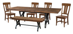 District 6-Piece Dining Set - Brown, Metal