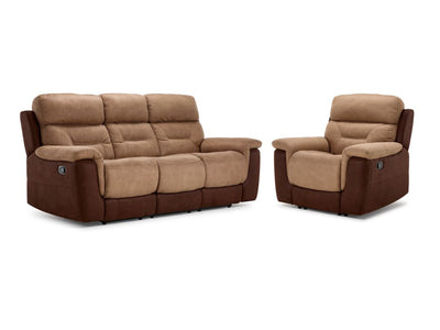 Doley Reclining Sofa and Chair - Two-tone Brown