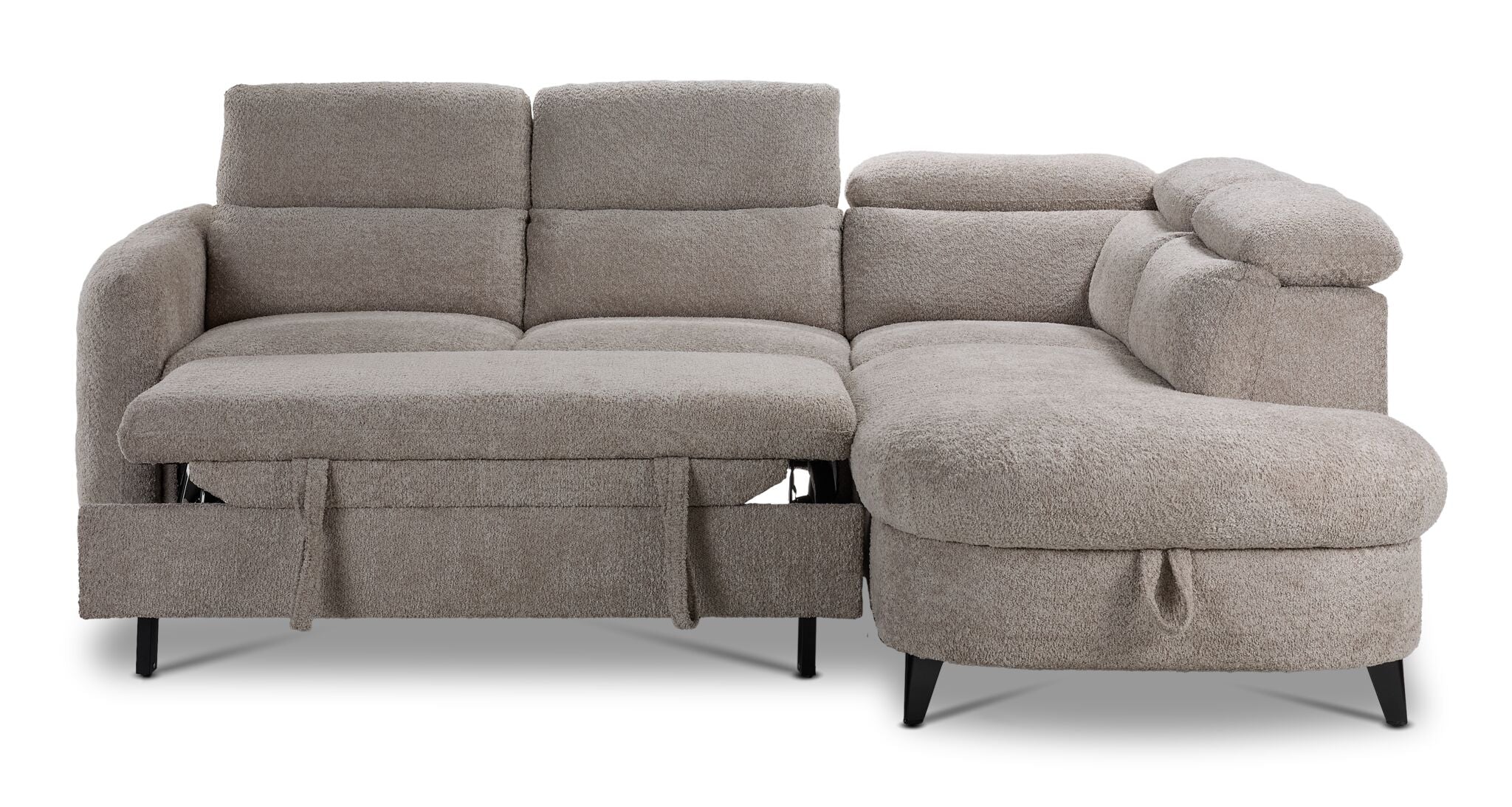 Dolly 2-Piece Sectional with Pop-Up Bed - Beige