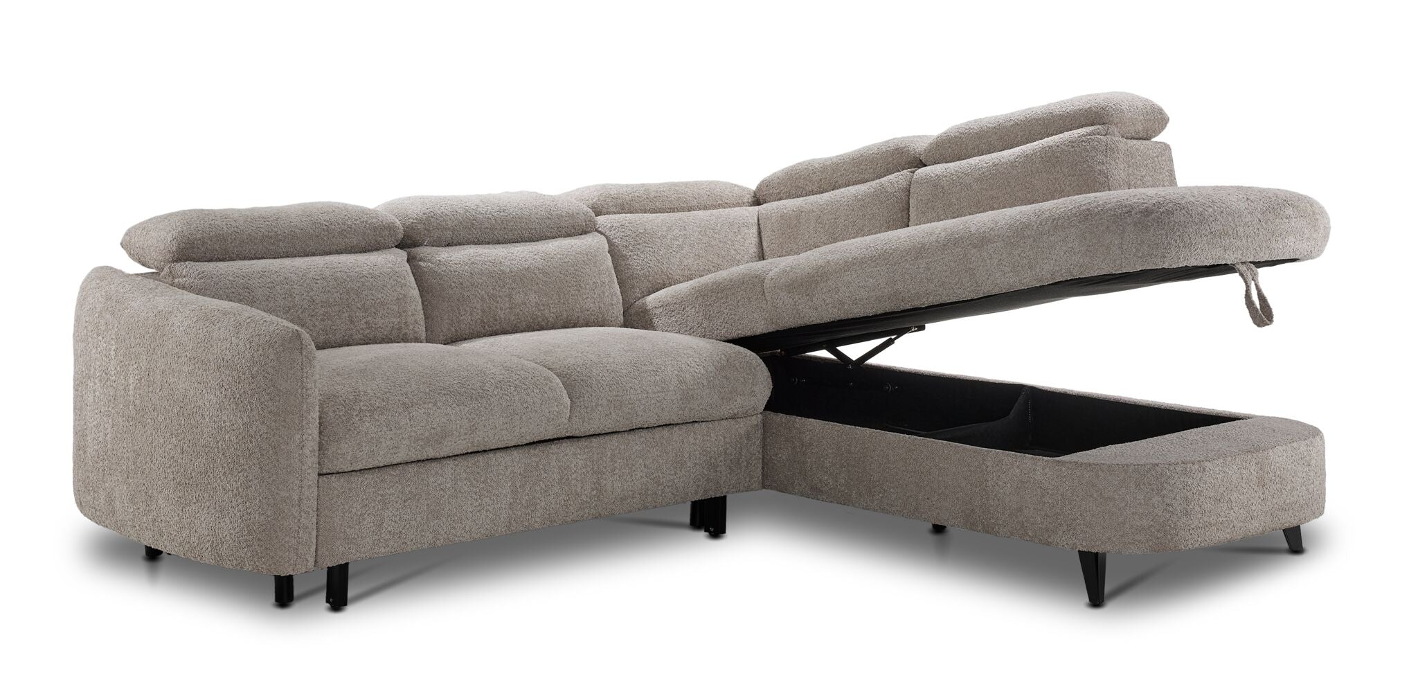Dolly 2-Piece Sectional with Pop-Up Bed - Beige
