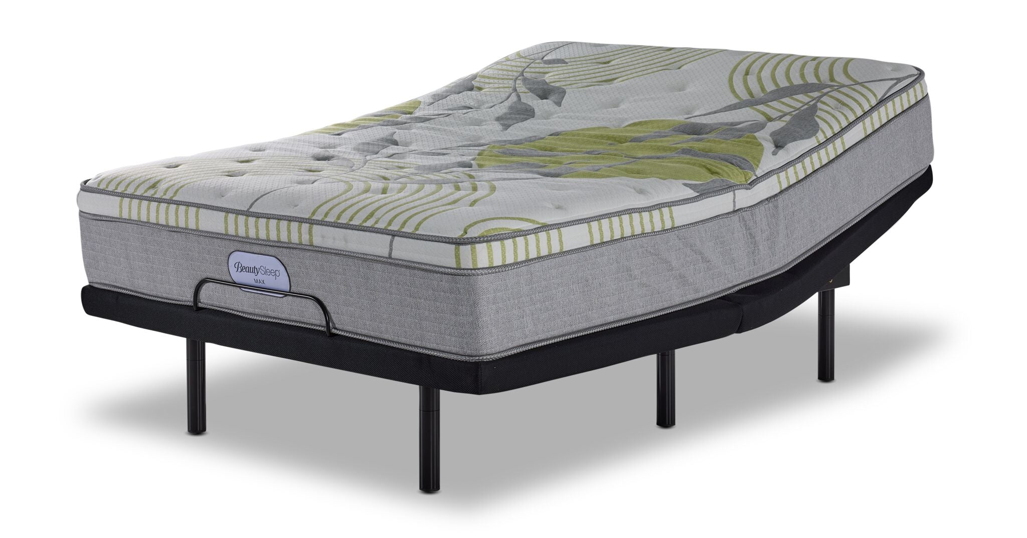 In Full Bloom - BeautySleep Max Drift Euro Top Medium Queen Mattress and L2 Motion Adjustable Base