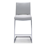 Dyane Counter Height Stool - Light Grey, Chrome