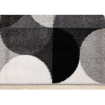 Eclipse 7'10" x 10'6" Mid-Century Modern Design Area Rug - Grey, Black, White