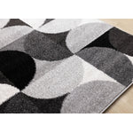 Eclipse 7'10" x 10'6" Mid-Century Modern Design Area Rug - Grey, Black, White
