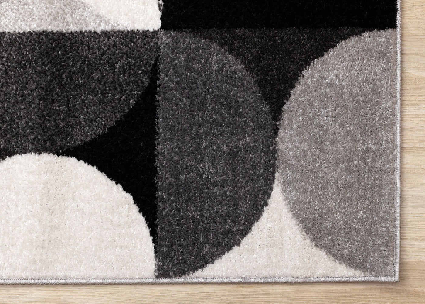 Eclipse 7'10" x 10'6" Mid-Century Modern Design Area Rug - Grey, Black, White