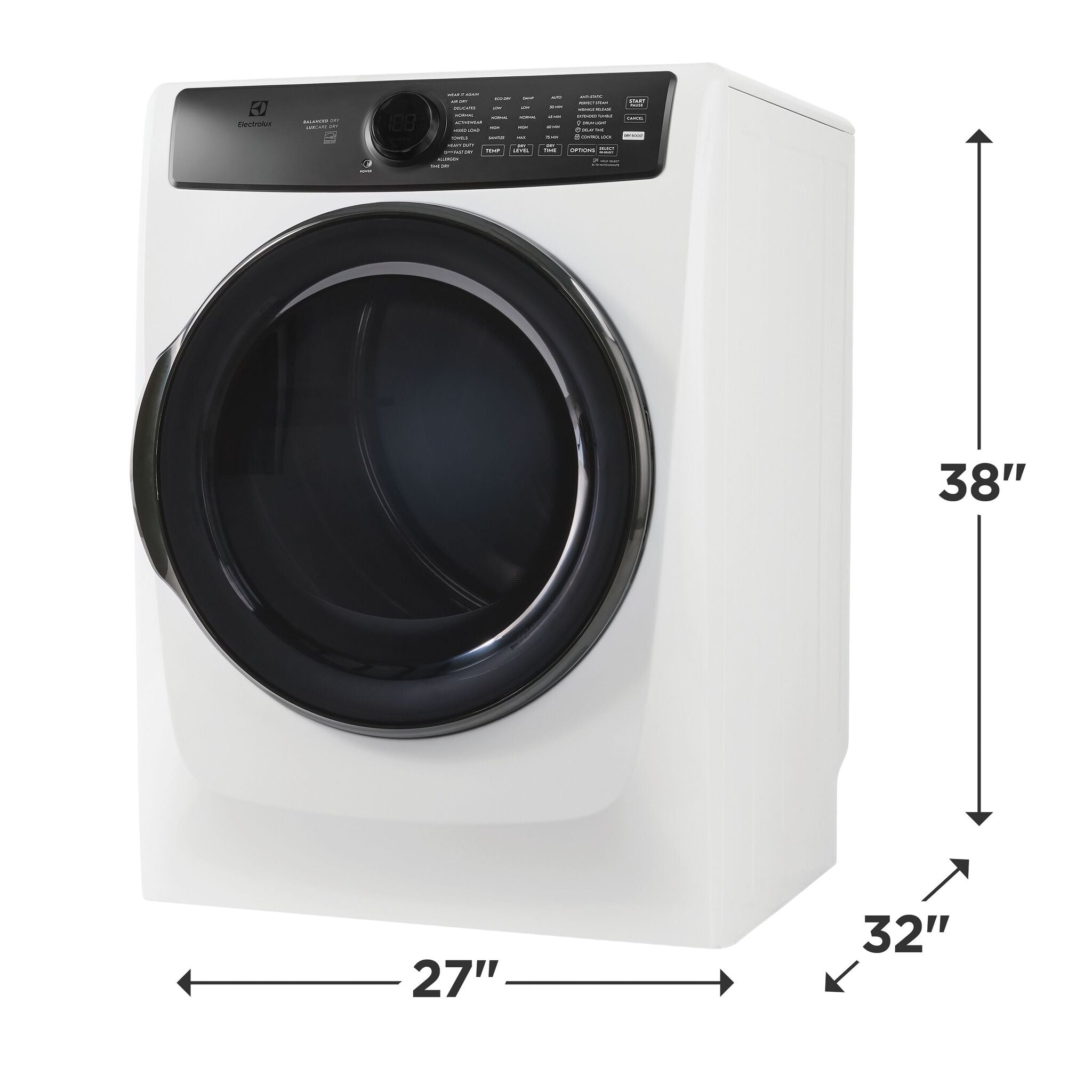 Electrolux Matte White Front Load Perfect Steam™ Electric Dryer with Balanced Dry™ and Instant Refresh (8.0 Cu. Ft.) - ELFE773CMW