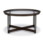 Elora 36" Round Coffee Table - Walnut and Tarnished Silver Finish
