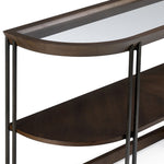Elora 50" Oval Sofa Table - Walnut and Tarnished Silver Finish