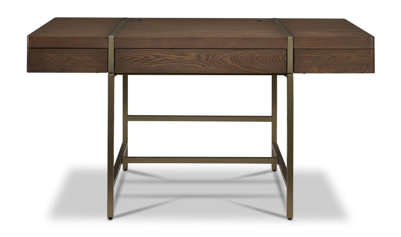 Elure Writing Desk - with USB - Latte