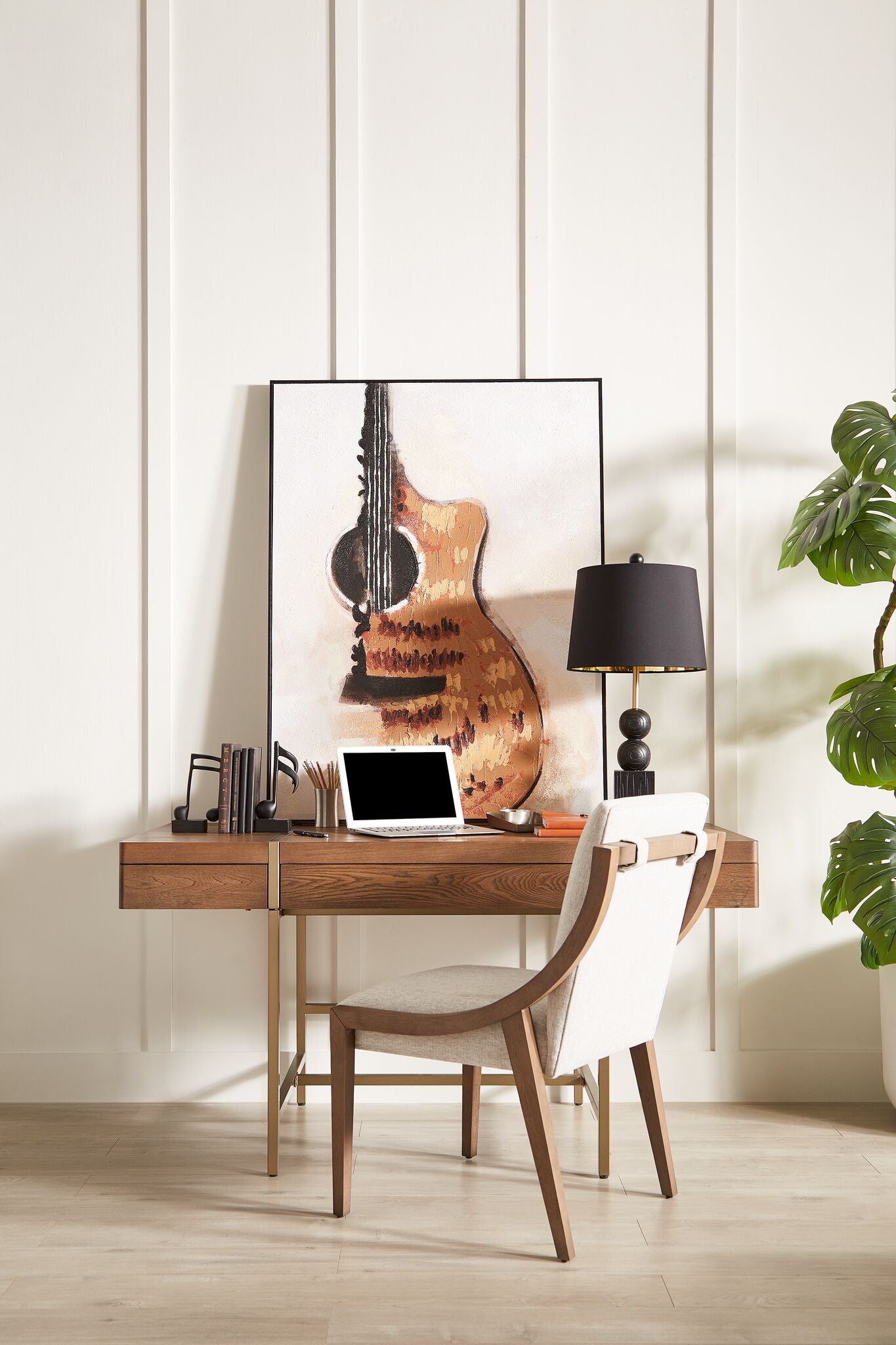 Elure Writing Desk - with USB - Latte