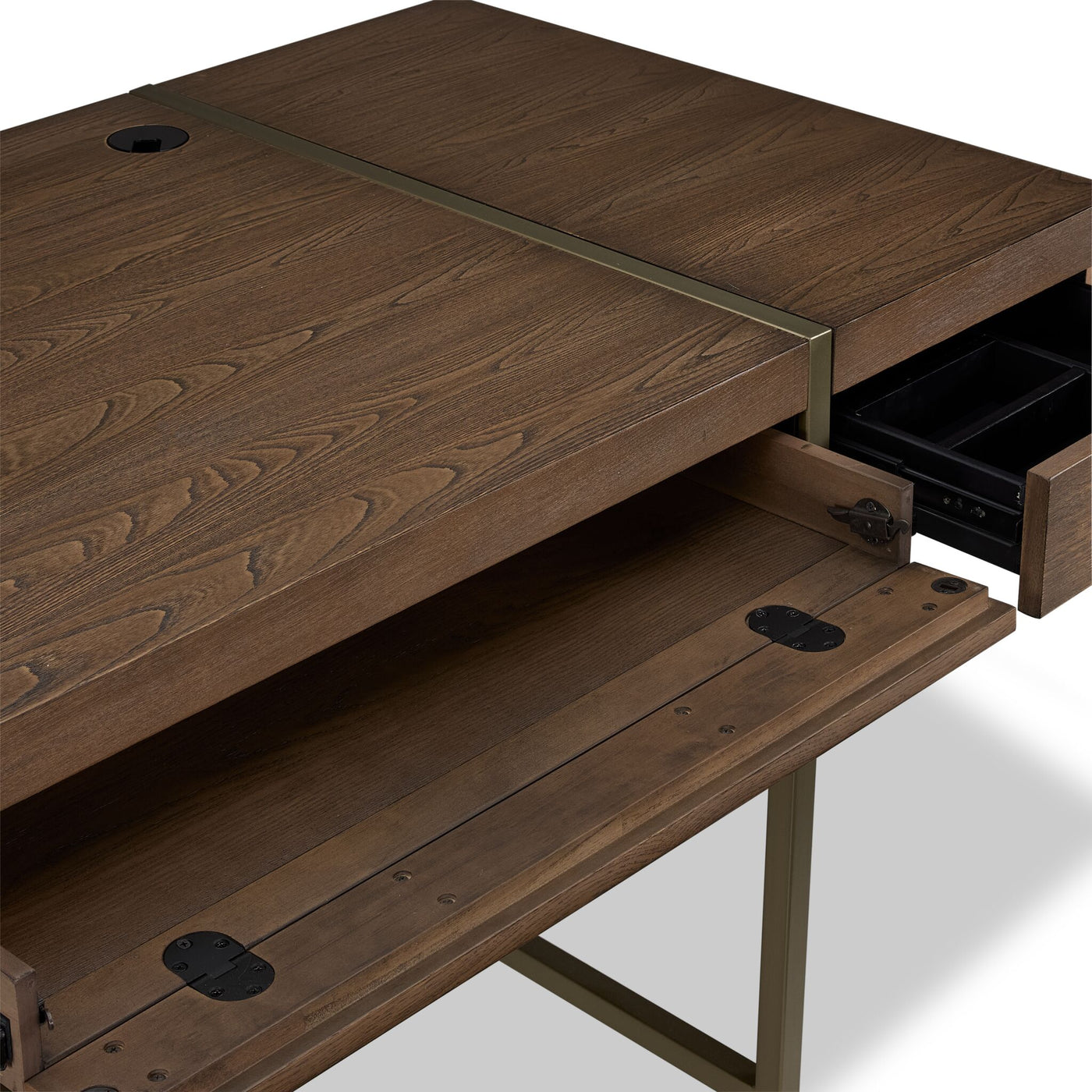 Elure Writing Desk - with USB - Latte