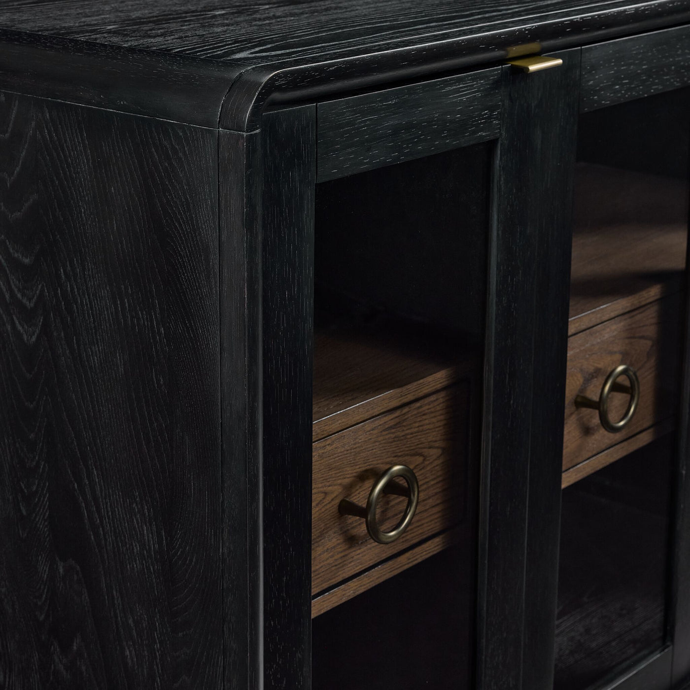 Elure Glass Door Server - Peppercorn