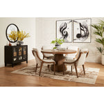 Elure 5-Piece Round Dining Table With Lazy Susan - Latte