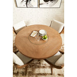 Elure 5-Piece Round Dining Table With Lazy Susan - Latte