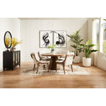Elure 5-Piece Round Dining Table With Lazy Susan - Latte