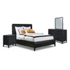 Elure 6 - Piece Queen Waterfall Panel Bedroom Set - Peppercorn