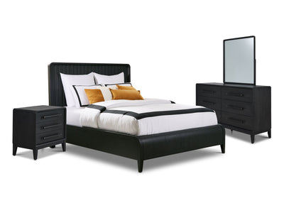 Elure 6 - Piece King Waterfall Panel Bedroom Set - Peppercorn