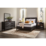 Elure 6 - Piece King Waterfall Panel Bedroom Set - Peppercorn