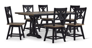 Ember Live Edge Dining 7-Piece Set - Espresso, Grey