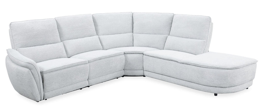 Emerson 4-Piece Power Reclining Sectional with Right Facing Chaise - Light Grey