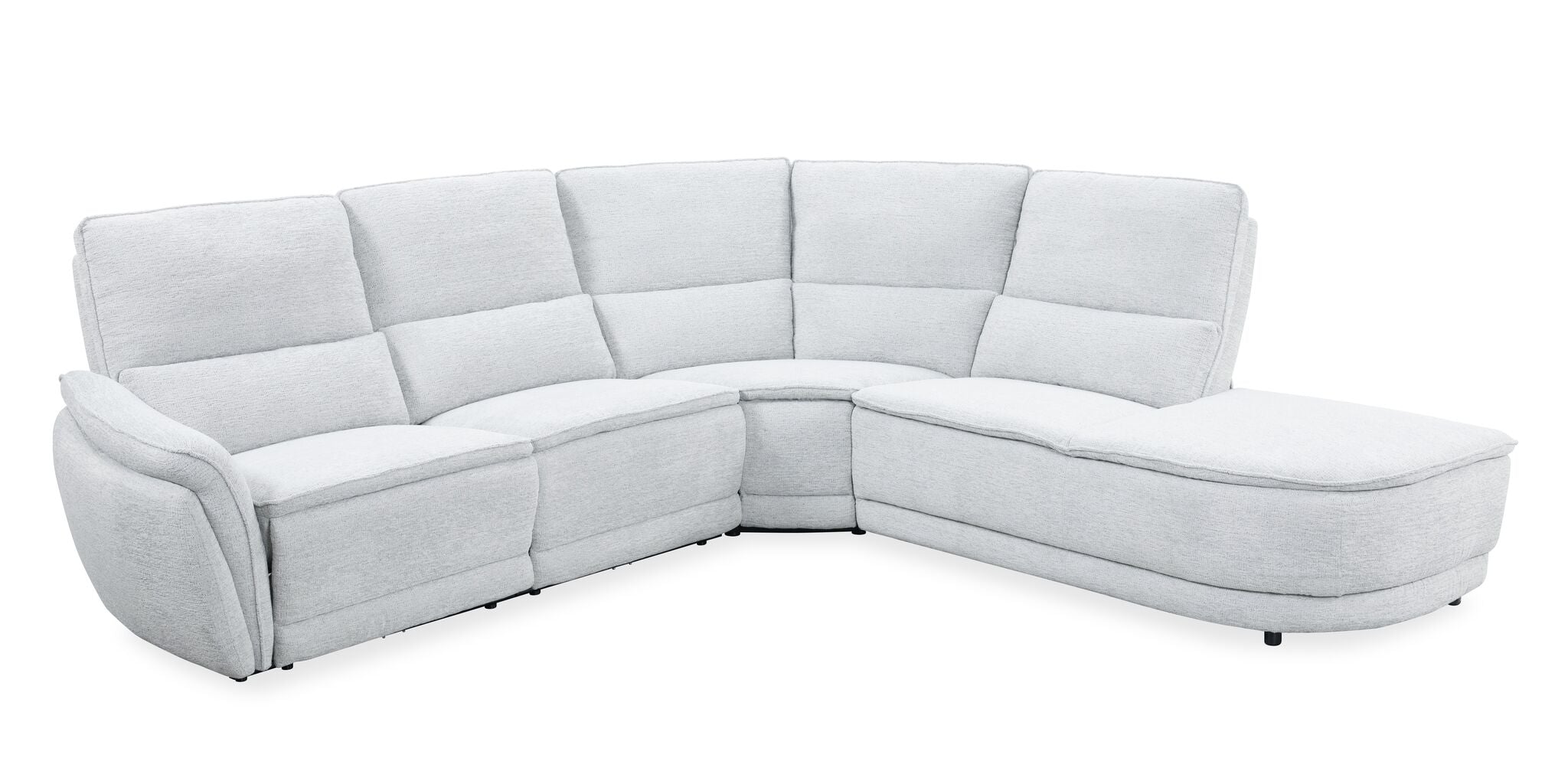 Emerson 4-Piece Power Reclining Sectional with Right Facing Chaise - White