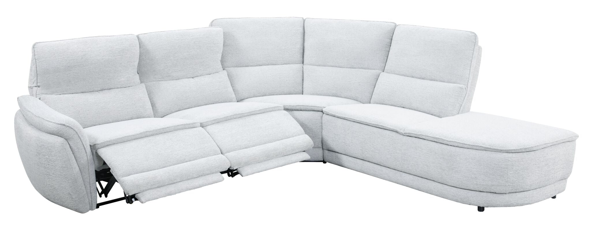 Emerson 4-Piece Power Reclining Sectional with Right Facing Chaise - White