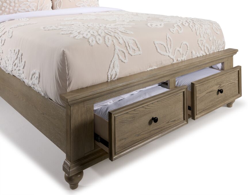 Emma 3-Piece King Storage Bed - Oak