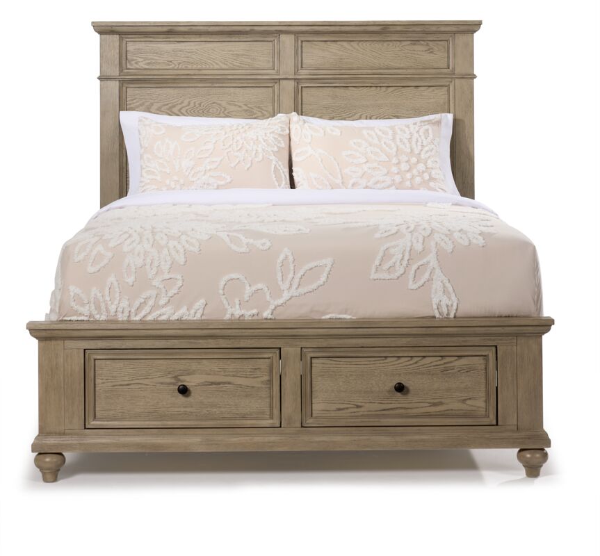 Emma 3-Piece King Storage Bed - Oak
