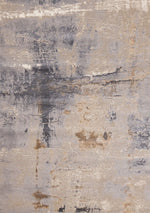 Smoky Terrain 6'7" x 9'6" Distressed Design Area Rug - Taupe, White, Brown