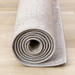 Smoky Terrain 6'7" x 9'6" Distressed Design Area Rug - Taupe, White, Brown
