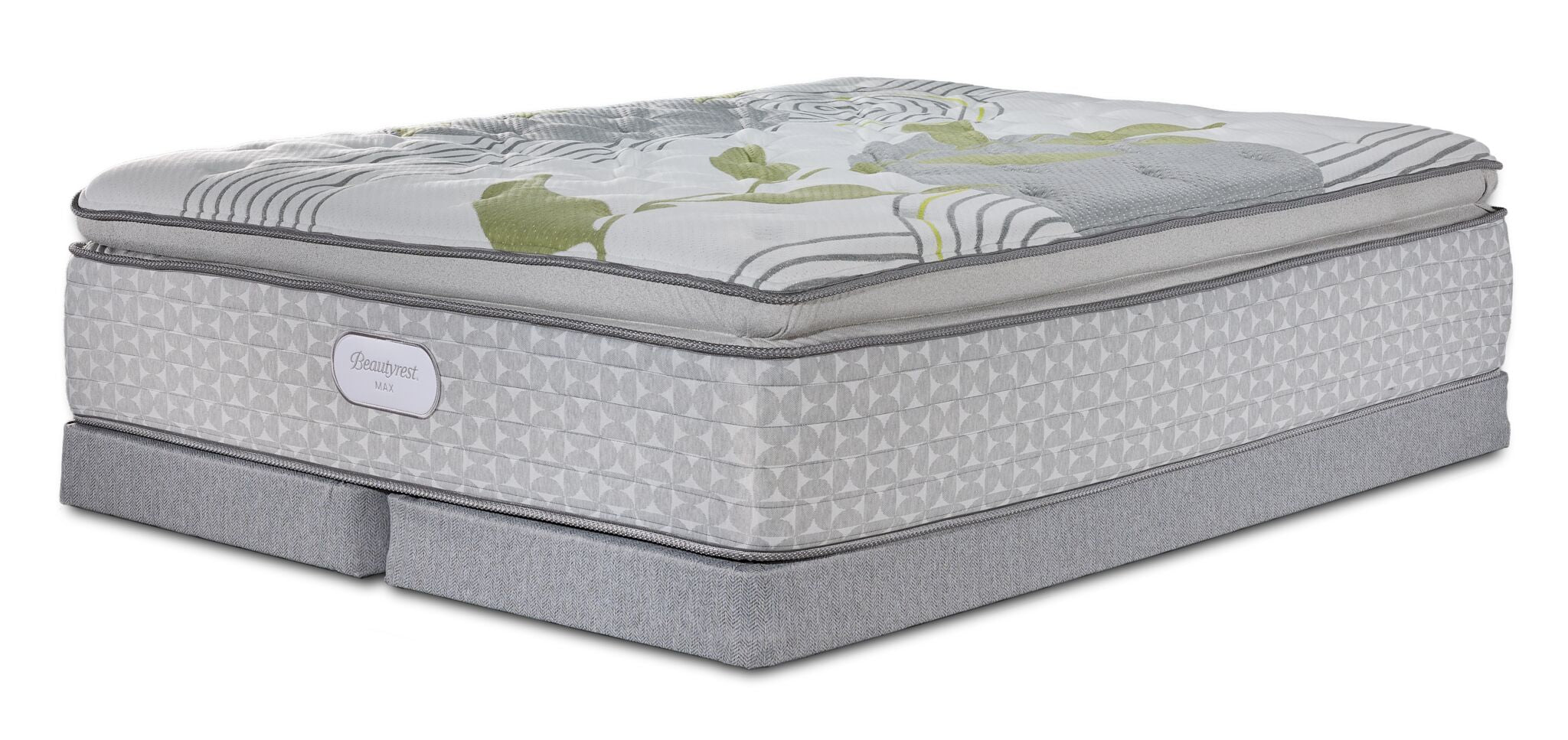 Beautyrest Max+ Essence Euro Top Luxury Firm Queen Mattress and Low Profile Split Boxspring Set
