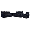 Fabio Leather Dual Power Reclining Sofa, Loveseat and Chair Set - Dark Blue