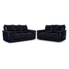 Fabio Leather Dual Power Reclining Sofa and Loveseat with Console Set - Dark Blue