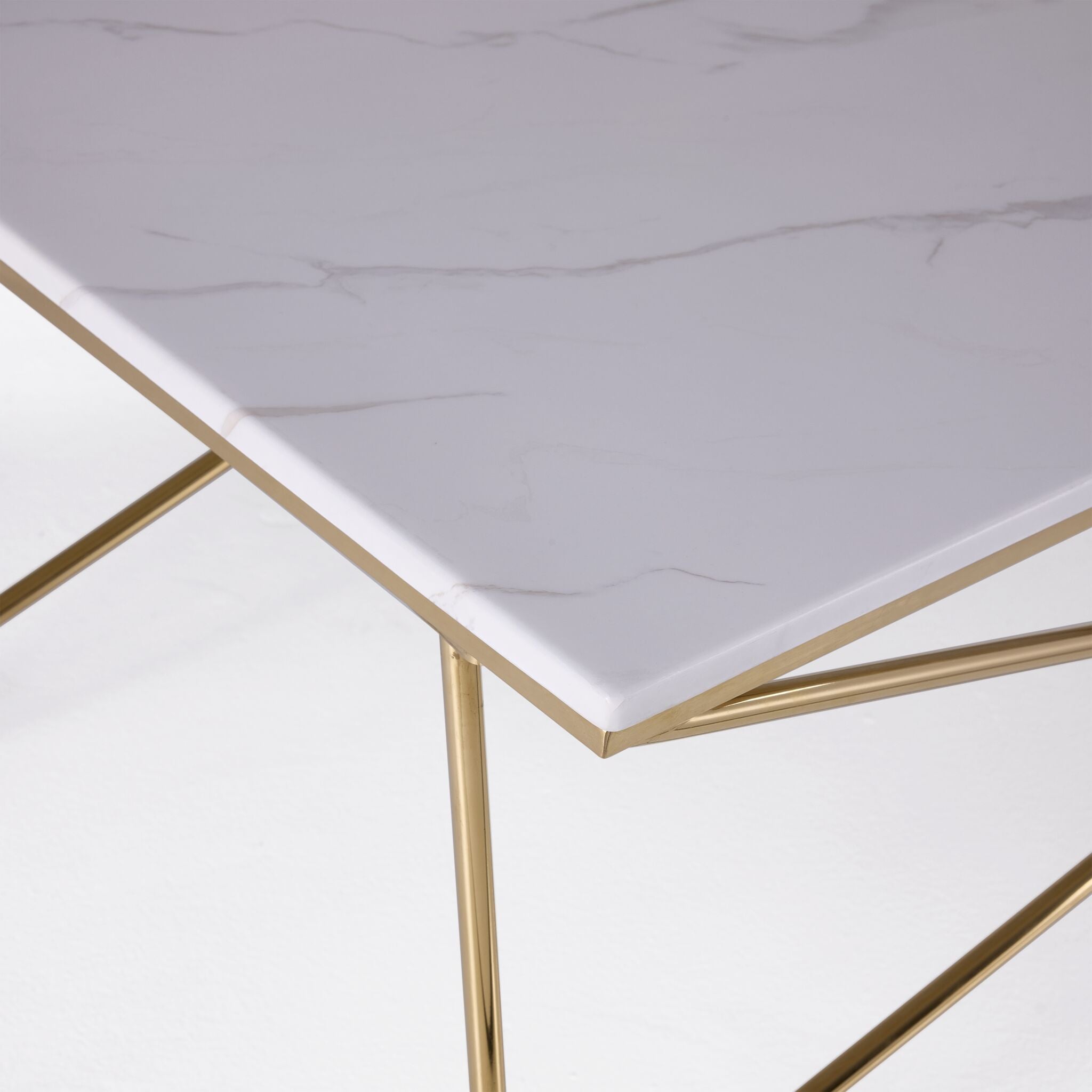 Farah 22" End Table - White and Gold